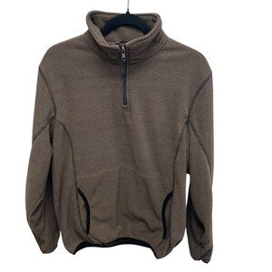 Powder River men’s pullover jacket quarter zip brown lightweight medium